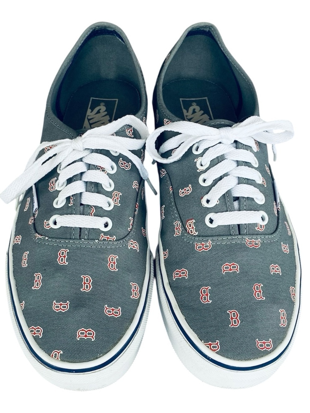 VANS Sneakers Gray Canvas Red Sox Logo Men’s Size 11